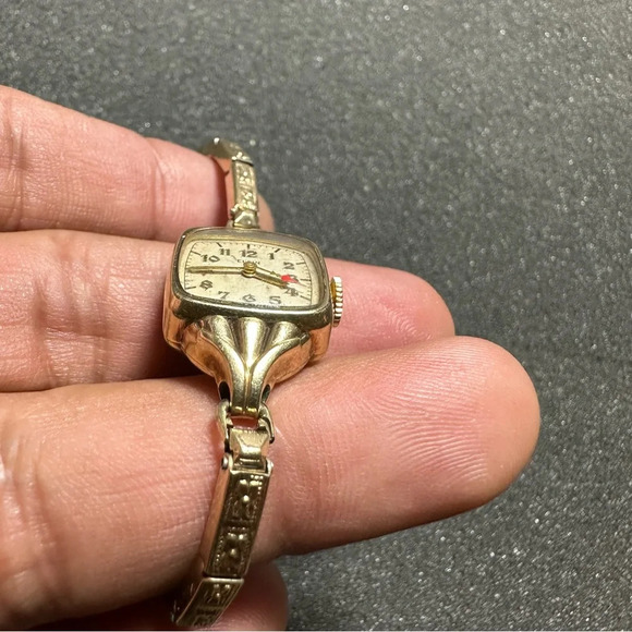 Vintage Elgin Ladies Watch Art Deco 10k Gold Filled Mechanical Wind Up Working - Picture 7 of 9